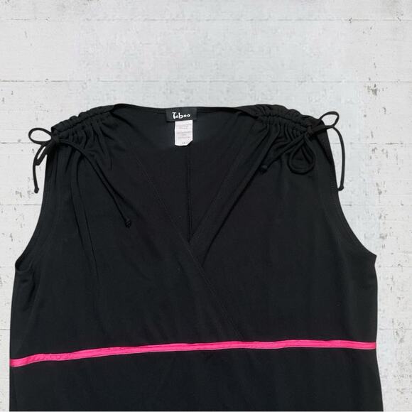 VTG Y2K Taboo Babydoll Asymmetrical Maxi Dress 2X Fairy Goth Black Pink - Picture 2 of 16